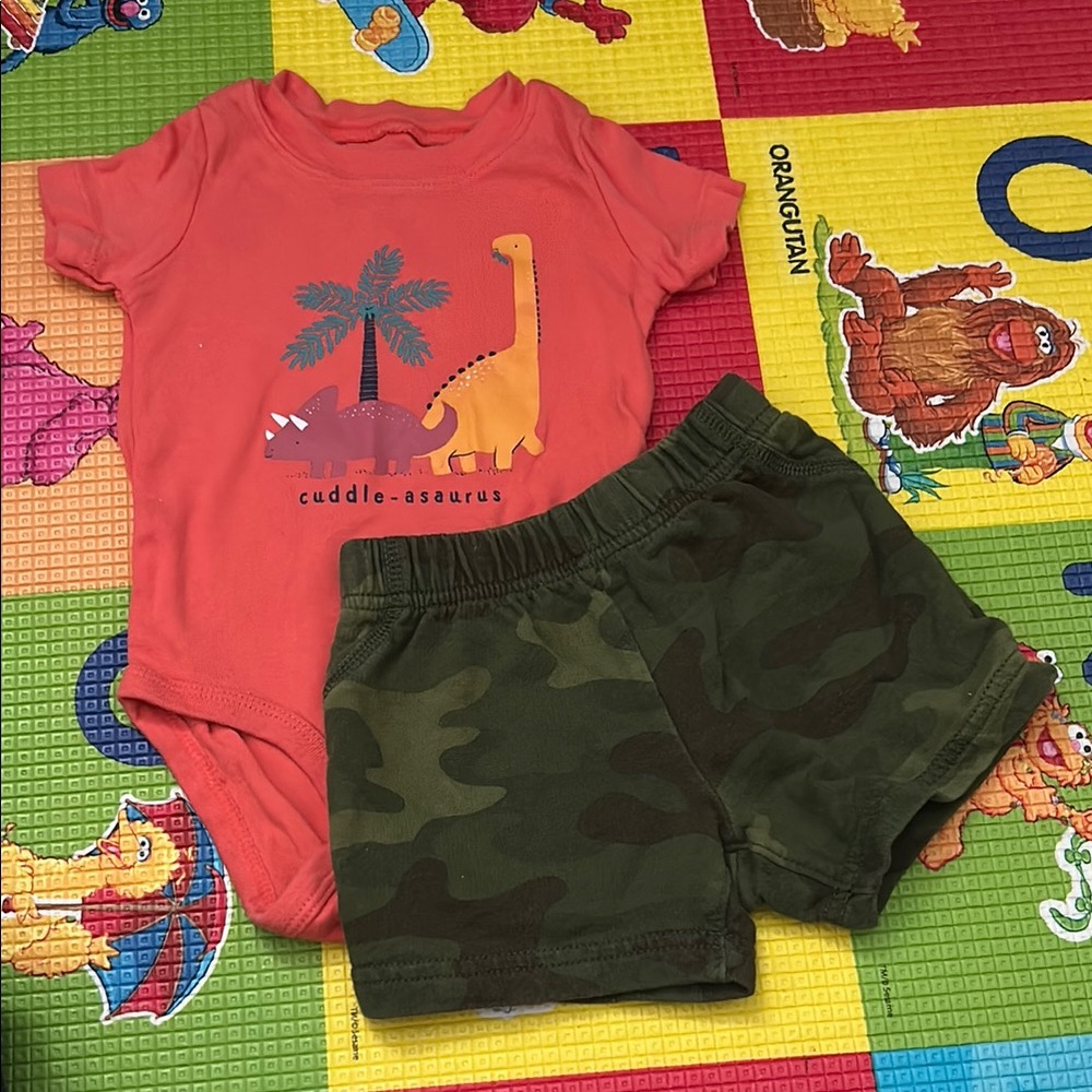 Carter's Red and Green Dinosaur Matching Set